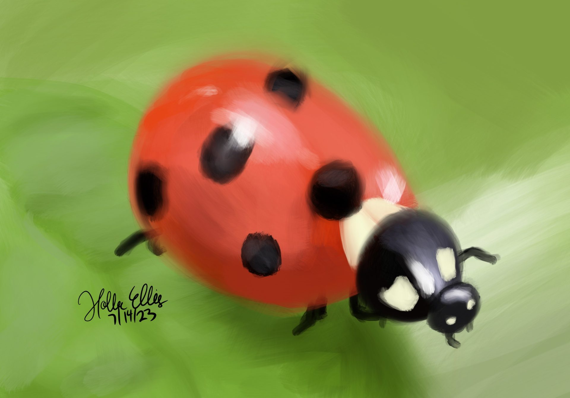 Digital Painting: Ladybug Light and Color Study